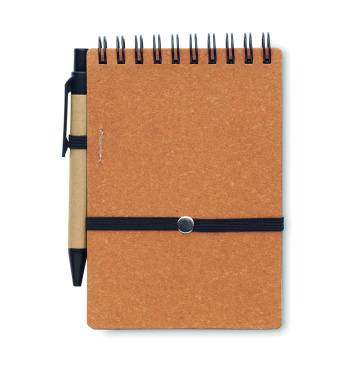 Logo trade business gift photo of: Recycled notebook with ball pen